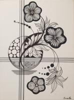 Zentangle - China Vase III - Marker And Acrylics